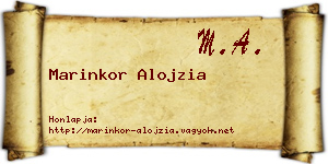 Marinkor Alojzia névjegykártya
